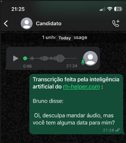 Exemplo de transcricao de audio